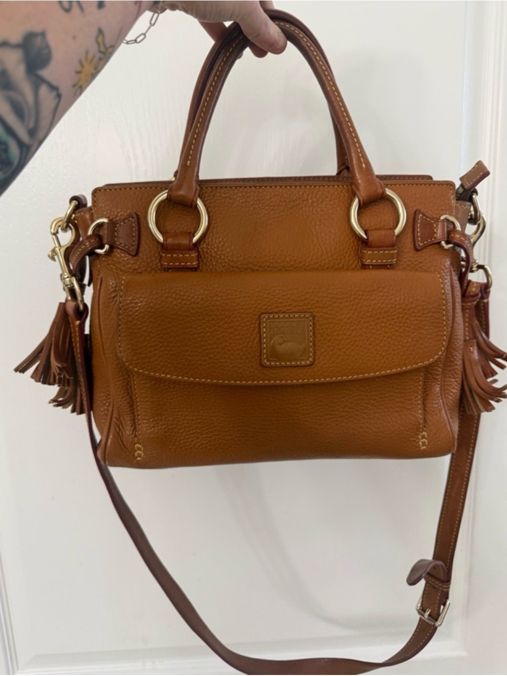 Dooney & Bourke Pebbled Leather Florentine Pocket Satchel